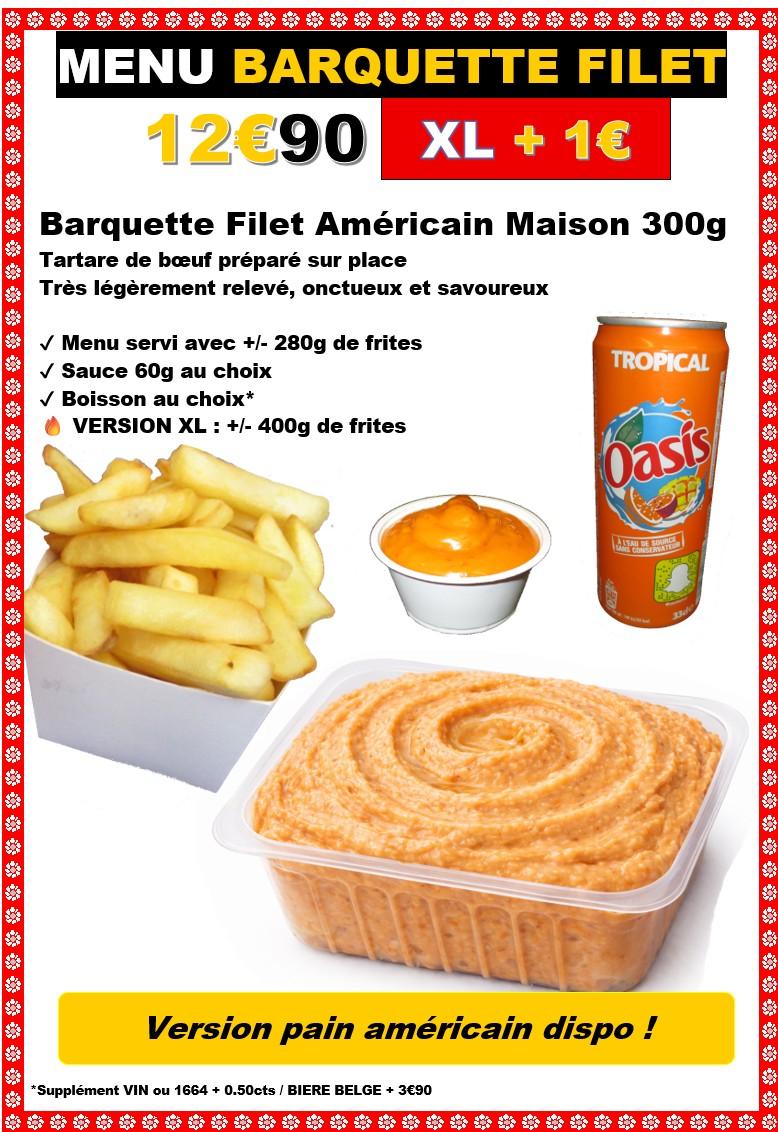 Menu barquette filet