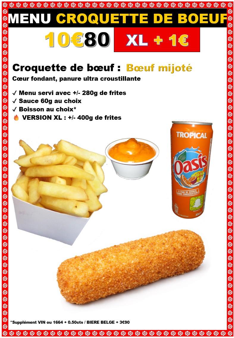 Menu croquette de boeuf