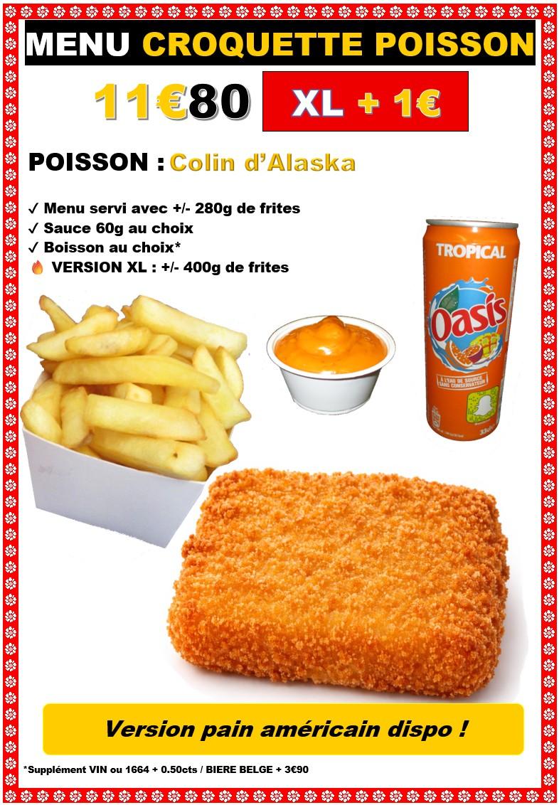 Menu croquette poisson