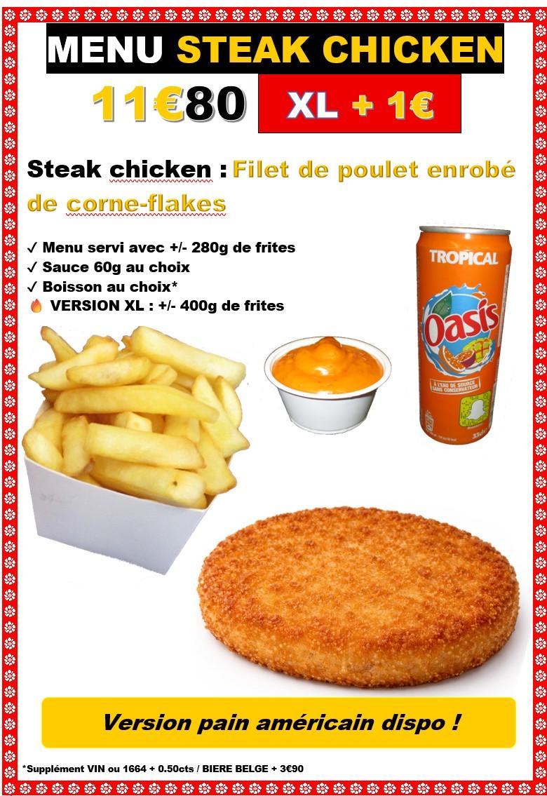Menu steak chicken