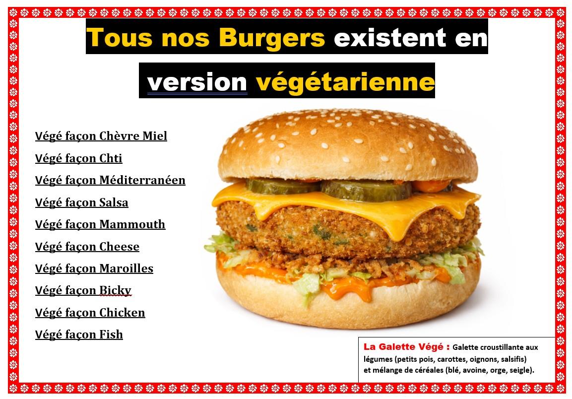 Tous nos burger vege